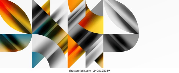 Abstract geometric shapes symbolizing creative technology, digital art, social communication, and modern science. Ideal for posters, covers, banners, brochures and websites