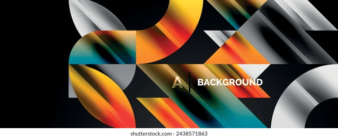 Abstrakte geometrische Formen symbolisieren kreative Technologie, digitale Kunst, soziale Kommunikation und moderne Wissenschaft. Ideal für Plakate, Cover, Banner, Broschüren und Websites