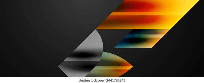 Abstract geometric shapes symbolizing creative technology, digital art, social communication, and modern science. Ideal for posters, covers, banners, brochures and websites