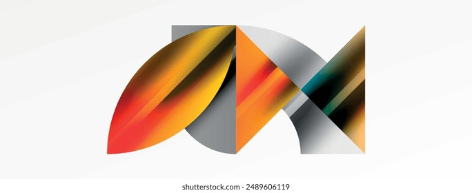Abstract geometric shapes symbolizing creative technology, digital art, social communication, and modern science. Ideal for posters, covers, banners, brochures and websites
