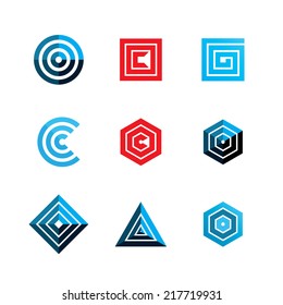 abstract geometric shapes. template logo design. vector eps8