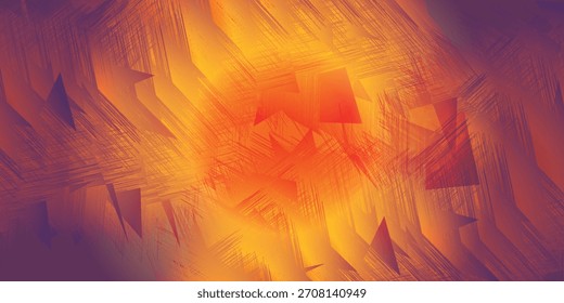 Abstract Geometric Shapes with Textured Lines and Gradient Color