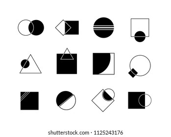 Abstract Geometric Shapes Triangle Square Circle. Vector Illustration