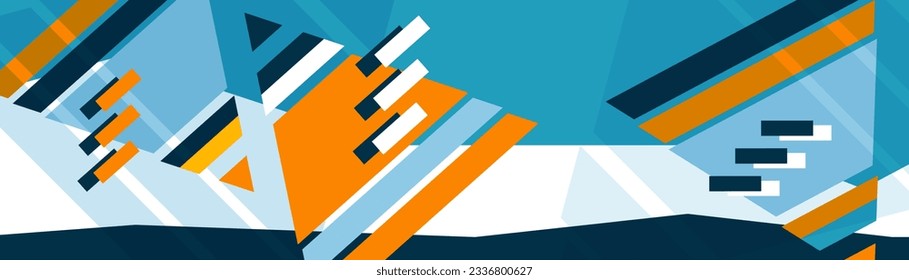 Resumen de formas geométricas, triángulos, líneas. Folleto, volante, volante, portada. Diseño minimalista, concepto creativo, fondo moderno colorido y luminoso. Ilustración del vector