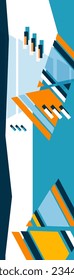 Abstract geometric shapes, triangles, lines. Brochure, flyer, flyer, cover template. Minimalist design, creative concept, bright colorful modern background. Vector illustration