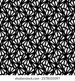 Abstract Geometric Shapes - Triangles and Quadrangles (Black, White) - Repeating Vector Image; Easily Editable; Endless Design; Colorful lIlustration. Print for Gift Paper, Packaging, etc.