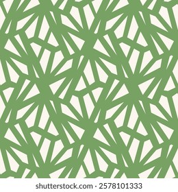 Abstract Geometric Shapes - Triangles and Quadrangles (Green, White) - Repeating Vector Image; Easily Editable; Endless Design; Colorful lIlustration. Print for Gift Paper, Packaging, etc.