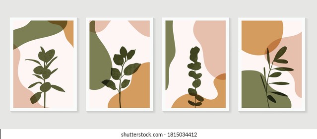 Abstract Geometric shapes vector collection. Abstract organic shape background design for wedding invitation, clipart, print, cover, wallpaper, Wall art, Mid century modern art. Vector illustration.
