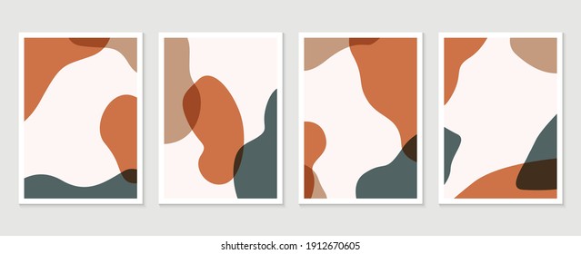 Abstract Geometric shapes vector collection. Abstract organic shape background design for wedding invitation, clipart, print, cover, wallpaper, Wall art, Mid century modern art. Vector illustration