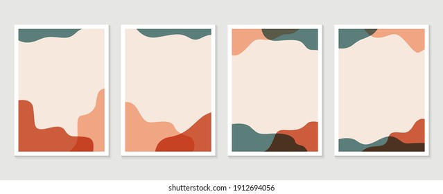 Abstract Geometric shapes vector collection. Abstract organic shape background design for wedding invitation, clipart, print, cover, wallpaper, Wall art, Mid century modern art. Vector illustration