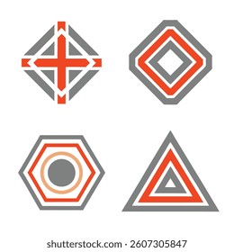 Abstract Geometric Shapes vector Logo Design.