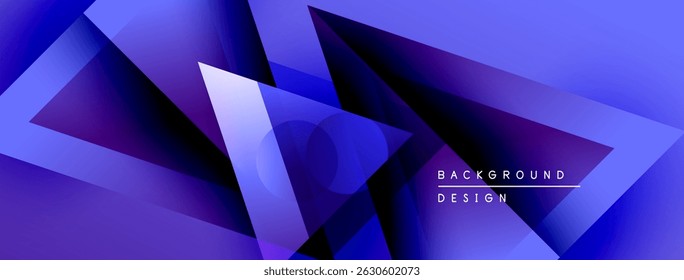 Abstract geometric shapes, vibrant blue hues, modern design. Gradient effect creates depth, dynamic composition. Text reads background design.