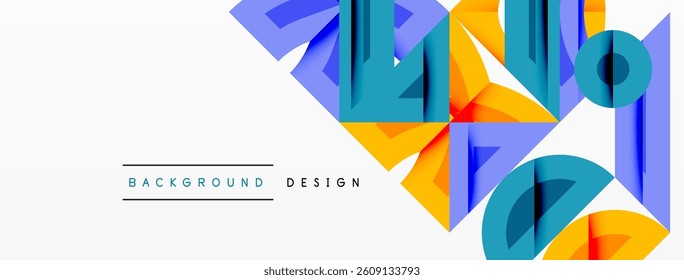 Abstract geometric shapes, vibrant colors, dynamic composition. Modern design, clean lines, artistic expression. Bright, bold, visually striking.