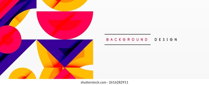 Abstract geometric shapes, vibrant colors, modern design. Minimalist composition with gradients, suitable for backgrounds.