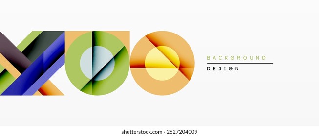 Abstract geometric shapes, vibrant colors, modern design. Minimalist composition, clean lines, suitable background element.