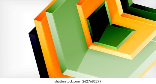 Abstract geometric shapes, vibrant colors, layered design. Modern illustration with depth, light, shadow effects. Minimalist composition.