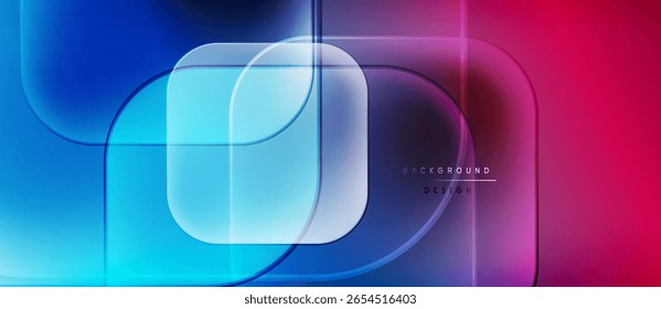 Formas geométricas Abstractas, Gradientes vibrantes. Los tonos azul, púrpura y rosa se mezclan a la perfección. Diseño moderno, composición dinámica.
