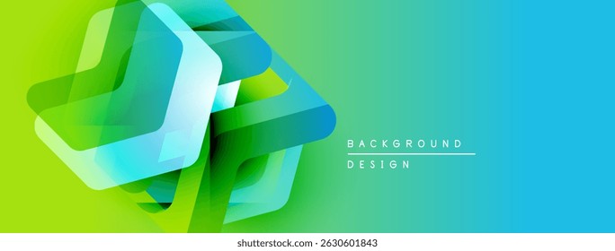 Abstract geometric shapes, vibrant greenblue gradient. Modern design element, clean aesthetic, suitable background texture.