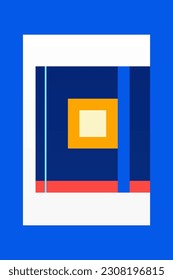 Abstract geometric shapes wall art decoration. Abstract rectangle wall decor poster. Printable abstract wall decor poster