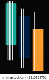 Abstract geometric shapes wall art decoration. Abstract rectangle wall decor poster. Printable abstract wall decor poster