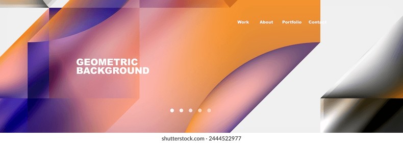 Abstract geometric shapes web design page. Vector Illustration For Wallpaper, Banner, Background, Card, Book Illustration, landing page