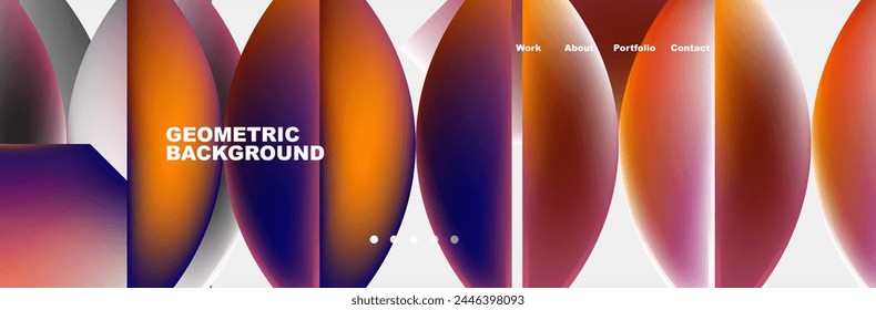 Abstract geometric shapes web design page. Vector Illustration For Wallpaper, Banner, Background, Card, Book Illustration, landing page