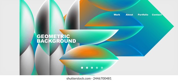 Abstract geometric shapes web design page. Vector Illustration For Wallpaper, Banner, Background, Card, Book Illustration, landing page