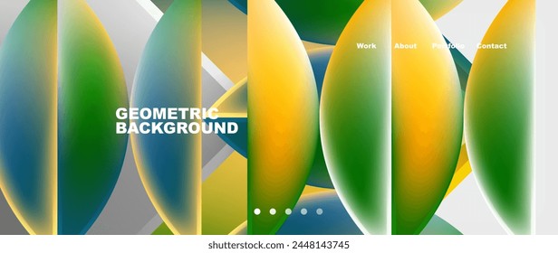 Abstract geometric shapes web design page. Vector Illustration For Wallpaper, Banner, Background, Card, Book Illustration, landing page