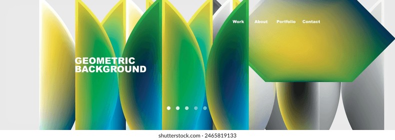 Abstract geometric shapes web design page. Vector Illustration For Wallpaper, Banner, Background, Card, Book Illustration, landing page