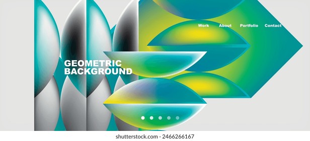 Página de Diseño web de Formas geométricas Abstractas. Ilustración vectorial Para Fondo de pantalla, Anuncio, Fondo, Tarjeta, Ilustración de libro, página de destino