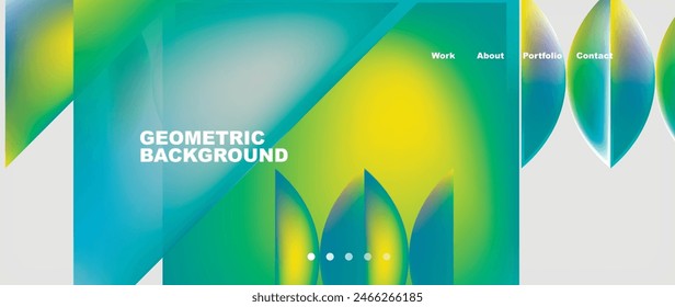 Abstract geometric shapes web design page. Vector Illustration For Wallpaper, Banner, Background, Card, Book Illustration, landing page