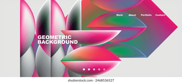 Abstract geometric shapes web design page. Vector Illustration For Wallpaper, Banner, Background, Card, Book Illustration, landing page