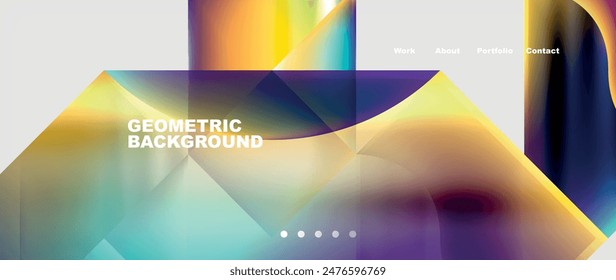 Abstract geometric shapes web design page. Vector Illustration For Wallpaper, Banner, Background, Card, Book Illustration, landing page