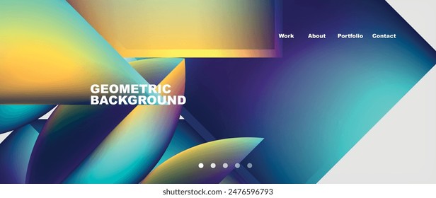 Abstract geometric shapes web design page. Vector Illustration For Wallpaper, Banner, Background, Card, Book Illustration, landing page