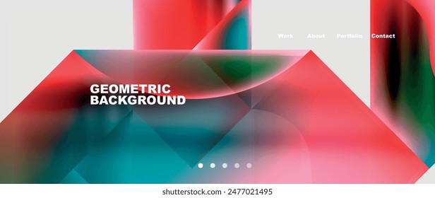 Abstract geometric shapes web design page. Vector Illustration For Wallpaper, Banner, Background, Card, Book Illustration, landing page
