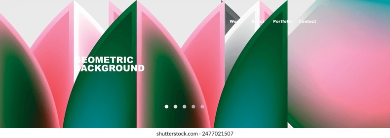 Abstract geometric shapes web design page. Vector Illustration For Wallpaper, Banner, Background, Card, Book Illustration, landing page