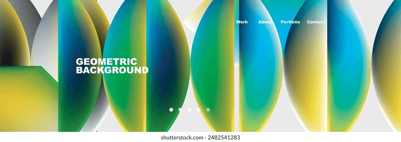 Abstract geometric shapes web design page. Vector Illustration For Wallpaper, Banner, Background, Card, Book Illustration, landing page