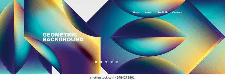 Webdesign für Abstrakte geometrische Formen. Vektorillustration für Bildschirmhintergrund, Banner, Hintergrund, Karte, Buchabbildung, Zielseite