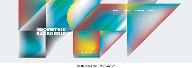Página de Diseño web de Formas geométricas Abstractas. Ilustración vectorial para el Fondo de pantalla, Anuncio, fondo, tarjeta, ilustración del libro, landing page