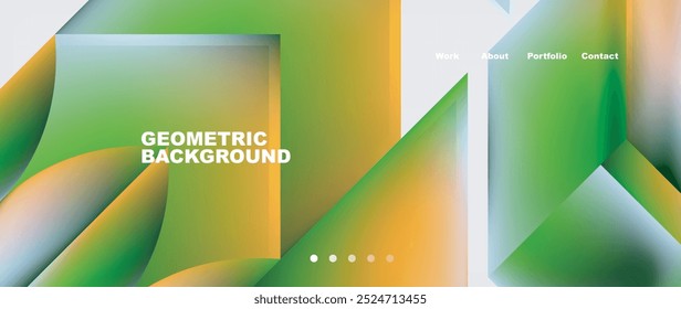 Página de design da web de formas geométricas abstratas. Ilustração vetorial para papel de parede, banner, plano de fundo, cartão, ilustração de livro, página inicial