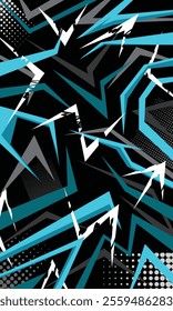 Abstract geometric sharp lines pattern racing background for sublimation jersey