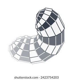 Abstrakte geometrische Muscheln auf Schwarz-Weiß-Vektorgrafik
