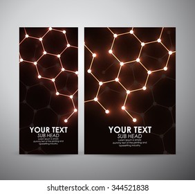 Abstract geometric shining pattern. Brochure business design template or roll up. Vector illustration