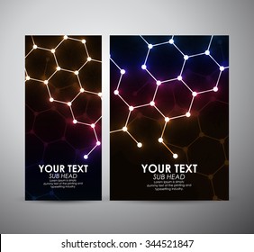 Abstract geometric shining pattern. Brochure business design template or roll up. Vector illustration