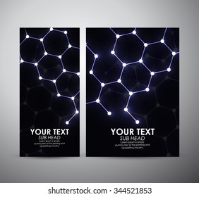 Abstract geometric shining pattern. Brochure business design template or roll up. Vector illustration