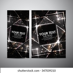 Abstract geometric shining pattern. Brochure business design template or roll up. Vector illustration