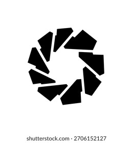 Abstract Geometric Shutter Aperture Round Shape silhueta vetor ilustração Tecnologia moderna Logo