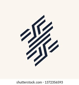 Abstract geometric sign with F and E letters isolated on light background.Connection and web logo.Modern, tech, corporate style.Intertwined shapes.