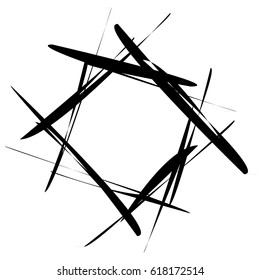 Abstract geometric sign, smbol with smeared lines