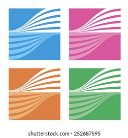 Abstract geometric sign. Vector. 1   2 The image on the basis of curves. Color options.